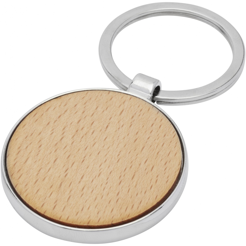 Logo trade promotional merchandise image of: Moreno beech wood round keychain