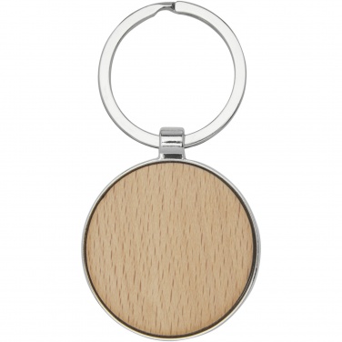 Logo trade promotional gift photo of: Moreno beech wood round keychain