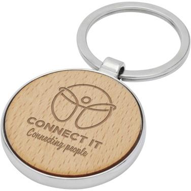 Logotrade promotional giveaway image of: Moreno beech wood round keychain