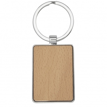 Logo trade promotional merchandise picture of: Mauro beech wood rectangular keychain