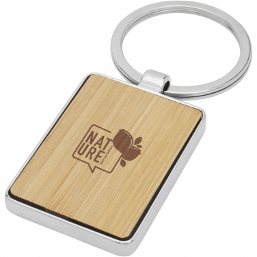 Logo trade advertising products picture of: Neta bamboo rectangular keychain