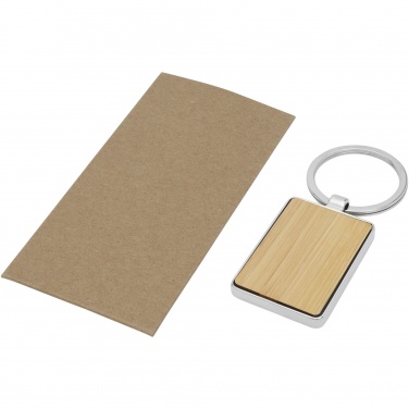 Logo trade corporate gifts image of: Neta bamboo rectangular keychain