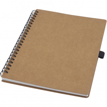 Logo trade promotional items image of: Cobble A5 wire-o recycled cardboard notebook with stone paper