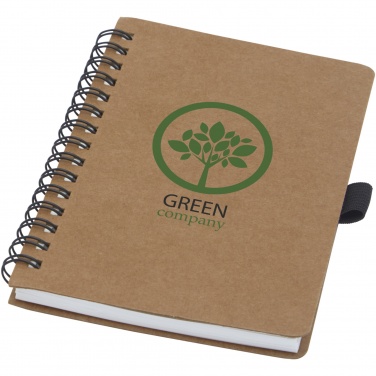 Logotrade advertising product picture of: Cobble A6 wire-o recycled cardboard notebook with stone paper
