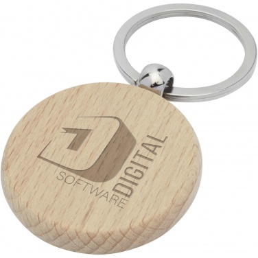 Logotrade promotional giveaway image of: Giovanni beech wood round keychain