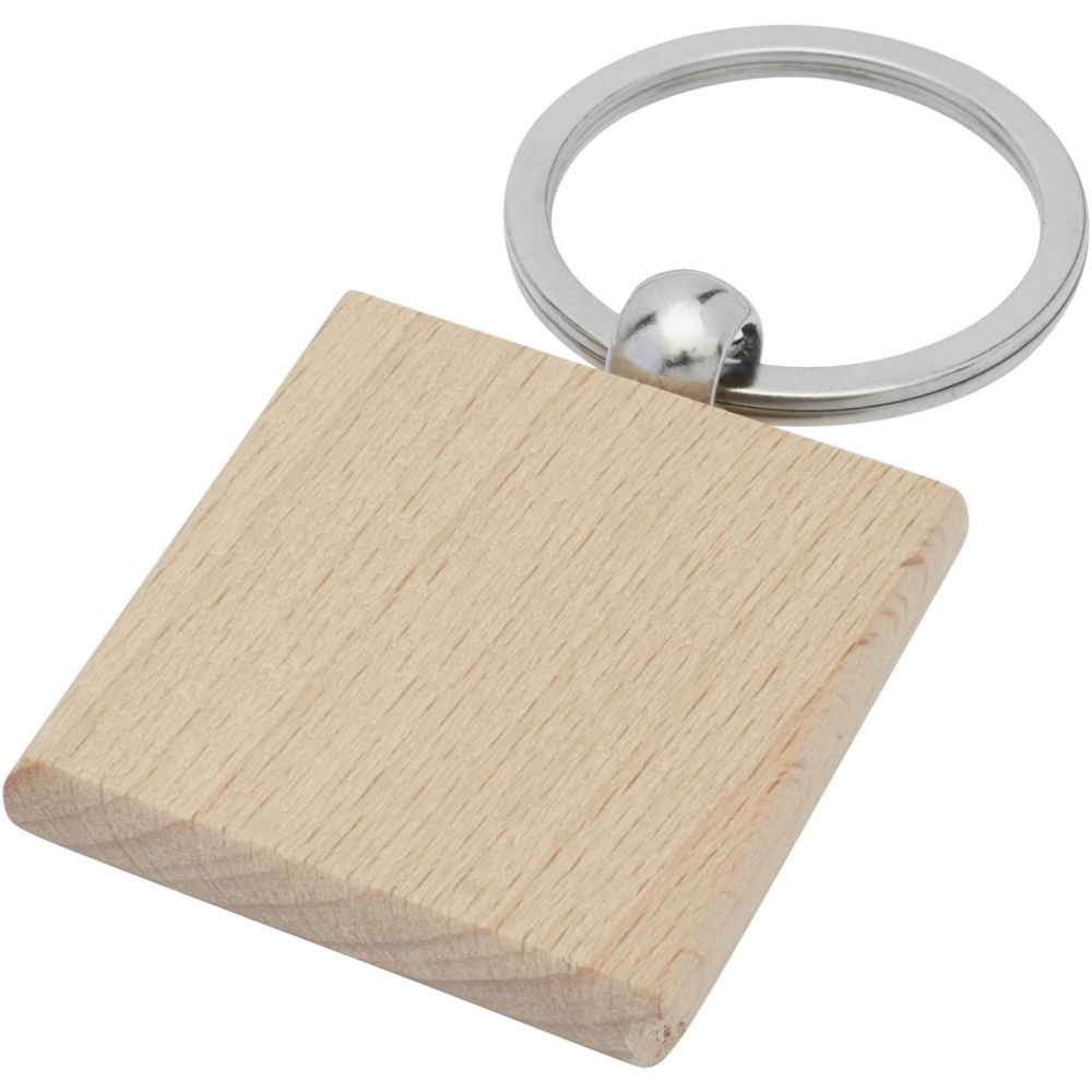 Logo trade promotional product photo of: Gioia beech wood squared keychain