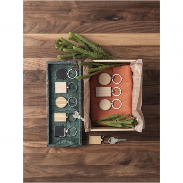 Logo trade promotional items picture of: Gian beech wood rectangular keychain