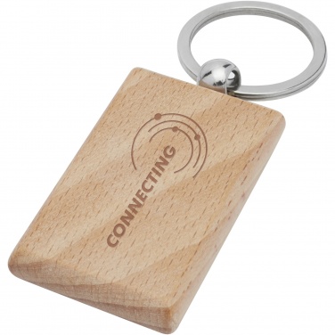 Logotrade business gifts photo of: Gian beech wood rectangular keychain