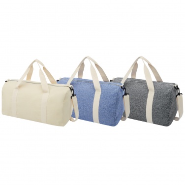 Logo trade promotional merchandise image of: Pheebs 450 g/m² recycled cotton and polyester duffel bag 24L