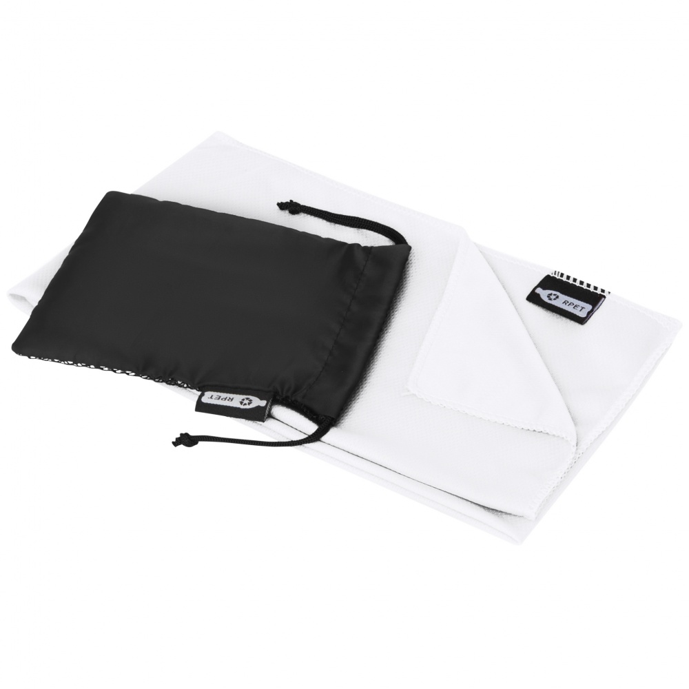 Logo trade promotional giveaways image of: Raquel cooling towel made from recycled PET 80x30 cm