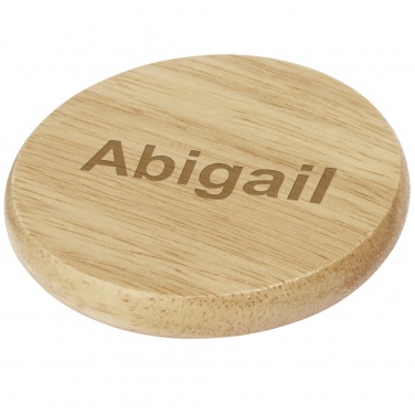 Logo trade business gifts image of: Scoll wooden coaster with bottle opener