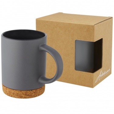 Logo trade promotional giveaways image of: Neiva 425 ml ceramic mug with cork base