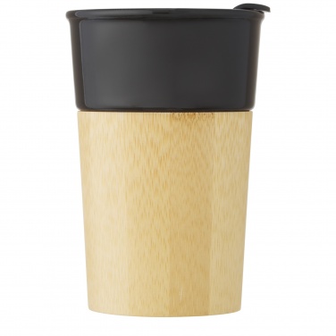 Logo trade promotional products image of: Pereira 320 ml porcelain mug with bamboo outer wall