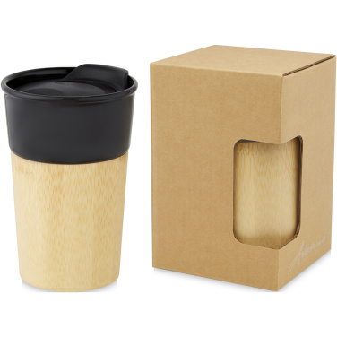 Logo trade promotional merchandise image of: Pereira 320 ml porcelain mug with bamboo outer wall