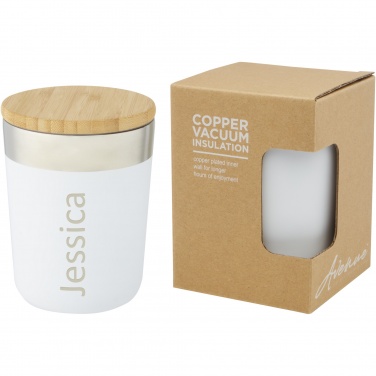 Logotrade promotional product picture of: Lagan 300 ml stainless steel tumbler with bamboo lid