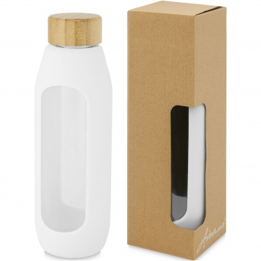 Logo trade advertising products picture of: Tidan 600 ml borosilicate glass bottle with silicone grip