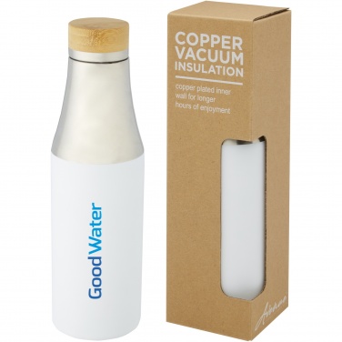 Logo trade advertising product photo of: Hulan 540 ml copper vacuum insulated stainless steel bottle with bamboo lid