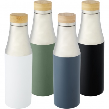 Logo trade promotional giveaways image of: Hulan 540 ml copper vacuum insulated stainless steel bottle with bamboo lid
