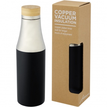 Logo trade corporate gifts picture of: Hulan 540 ml copper vacuum insulated stainless steel bottle with bamboo lid