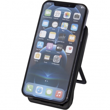 Logo trade promotional product photo of: Loop 10W recycled plastic wireless charging pad with phone stand