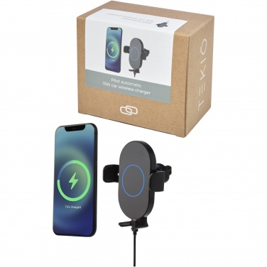 Logo trade corporate gifts image of: Pilot 15W wireless automatic car charger 