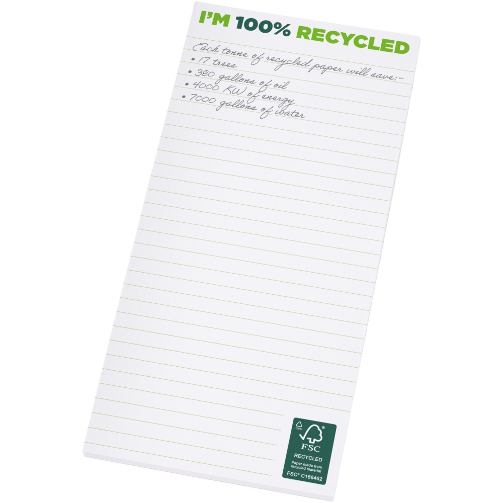 Logo trade promotional products image of: Desk-Mate® 1/3 A4 recycled notepad