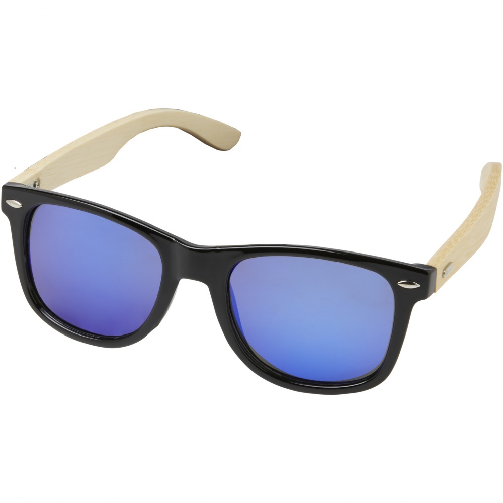 Logo trade promotional gifts image of: Taiyō rPET/bamboo mirrored polarized sunglasses in gift box