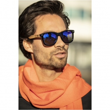 Logo trade promotional gift photo of: Hiru rPET/wood mirrored polarized sunglasses in gift box