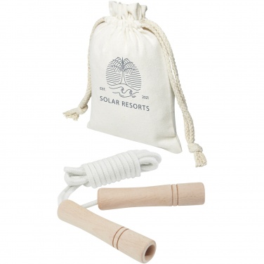 Logo trade promotional items image of: Denise wooden skipping rope in cotton pouch