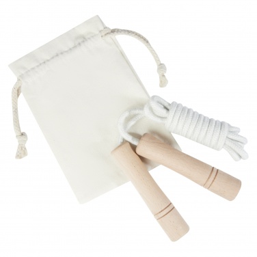 Logotrade promotional gift image of: Denise wooden skipping rope in cotton pouch