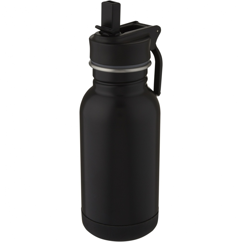 Logo trade promotional gifts picture of: Lina 400 ml stainless steel sport bottle with straw and loop