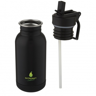 Logo trade corporate gifts image of: Lina 400 ml stainless steel sport bottle with straw and loop