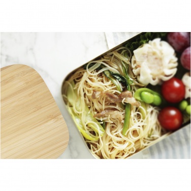Logo trade corporate gift photo of: Tite stainless steel lunch box with bamboo lid