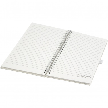 Logo trade promotional merchandise photo of: Dairy Dream A5 size reference recycled milk cartons spiral notebook