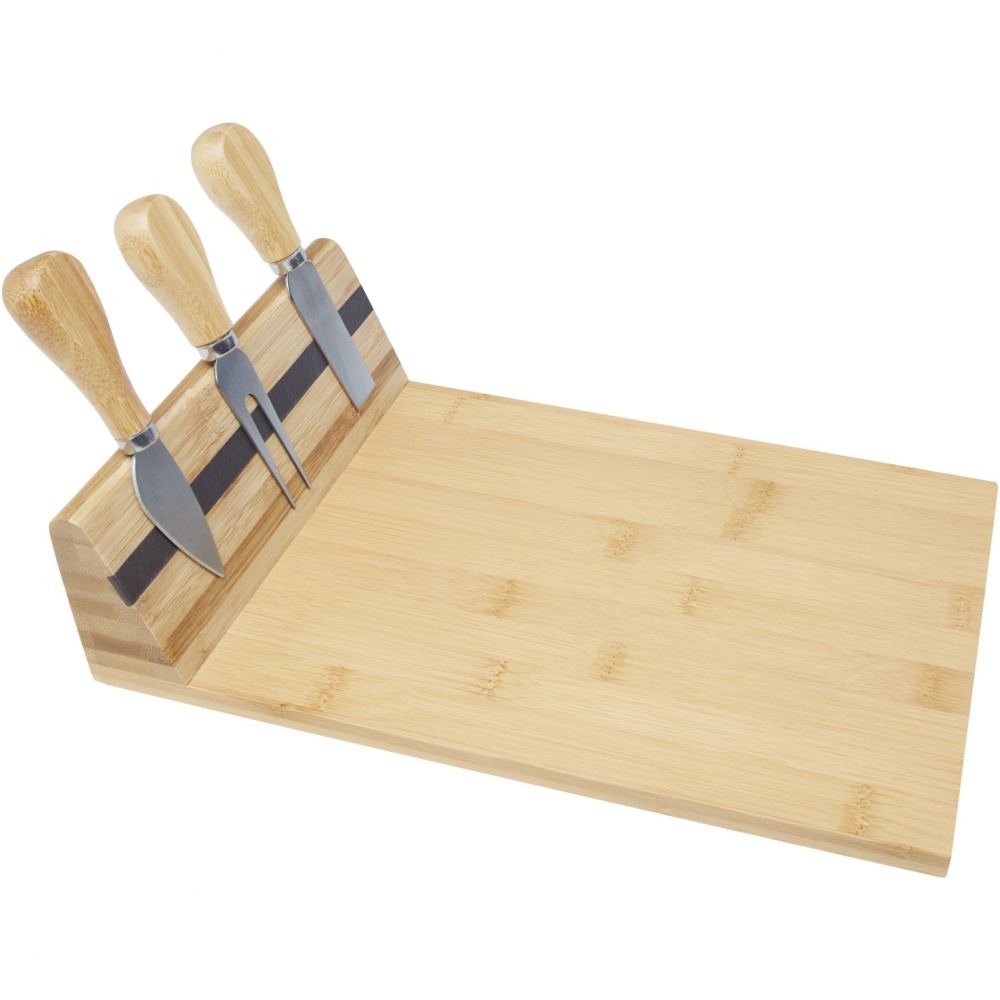 Logotrade promotional gift image of: Mancheg bamboo magnetic cheese board and tools