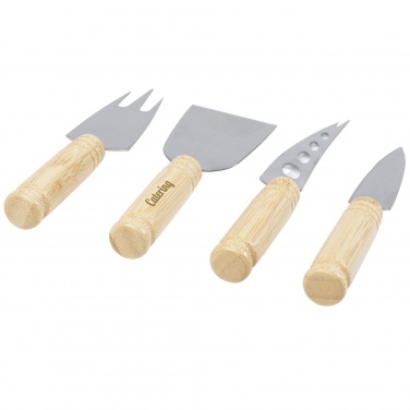 Logo trade promotional giveaway photo of: Cheds 4-piece bamboo cheese set
