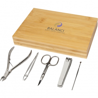 Logo trade promotional merchandise image of: Ladia 5-piece bamboo manicure set