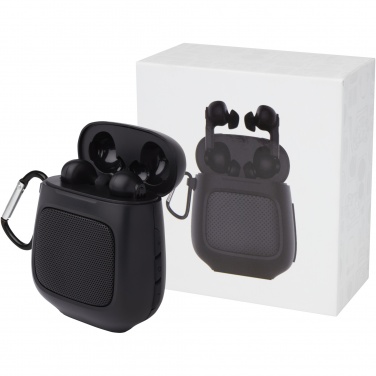 Logo trade advertising product photo of: Remix auto pair True Wireless earbuds and speaker