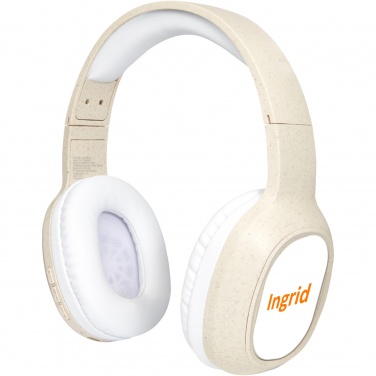 Logo trade advertising products image of: Riff wheat straw Bluetooth® headphones with microphone