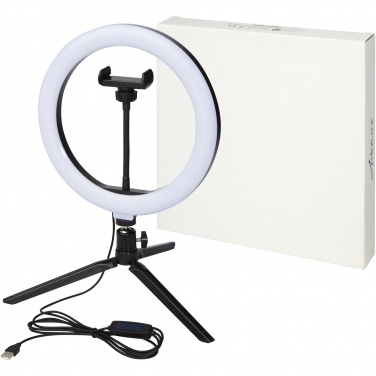 Logo trade promotional item photo of: Studio ring light for selfies and vlogging with phone holder and tripod