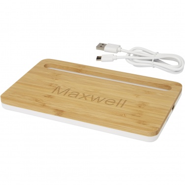Logo trade promotional giveaways picture of: Medake 10W bamboo wireless charger