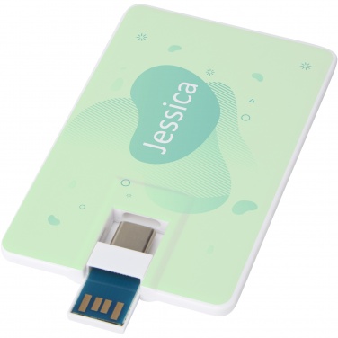Logo trade promotional giveaways image of: Duo slim 32GB USB drive with Type-C and USB-A 3.0