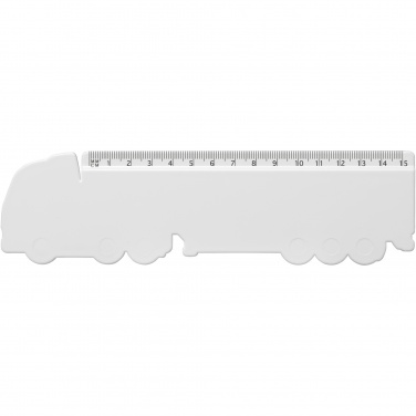 Logo trade promotional item photo of: Tait 15 cm lorry-shaped recycled plastic ruler