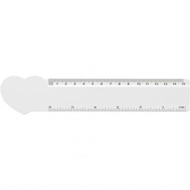 Logo trade corporate gifts image of: Tait 15 cm heart-shaped recycled plastic ruler