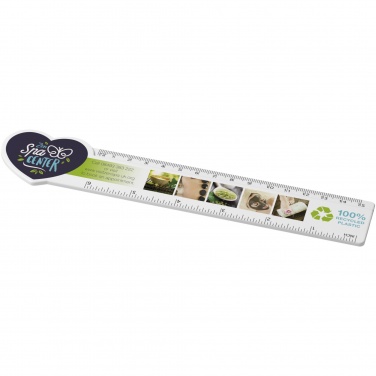 Logotrade promotional item picture of: Tait 15 cm heart-shaped recycled plastic ruler