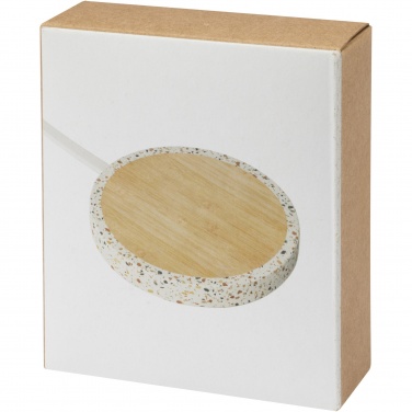 Logo trade promotional products picture of: Terrazzo 10W wireless bamboo charging pad