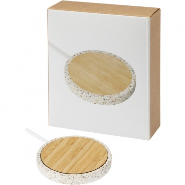 Logo trade promotional gift photo of: Terrazzo 10W wireless bamboo charging pad