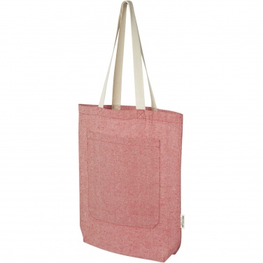 Logotrade advertising product picture of: Pheebs 150 g/m² recycled cotton tote bag with front pocket 9L