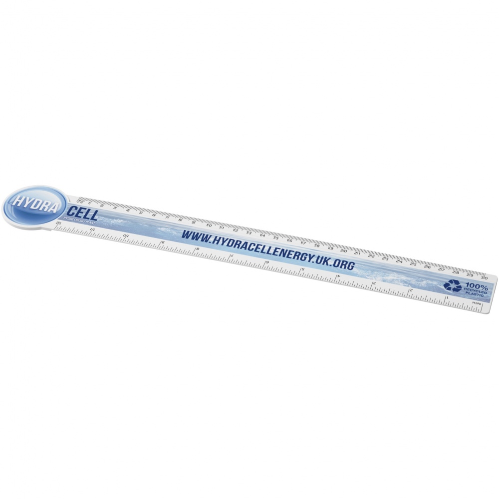 Logotrade promotional item picture of: Tait 30cm circle-shaped recycled plastic ruler