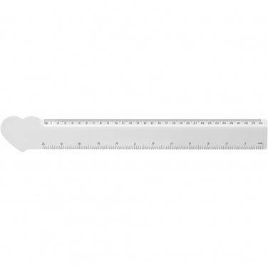 Logo trade corporate gifts picture of: Tait 30cm heart-shaped recycled plastic ruler